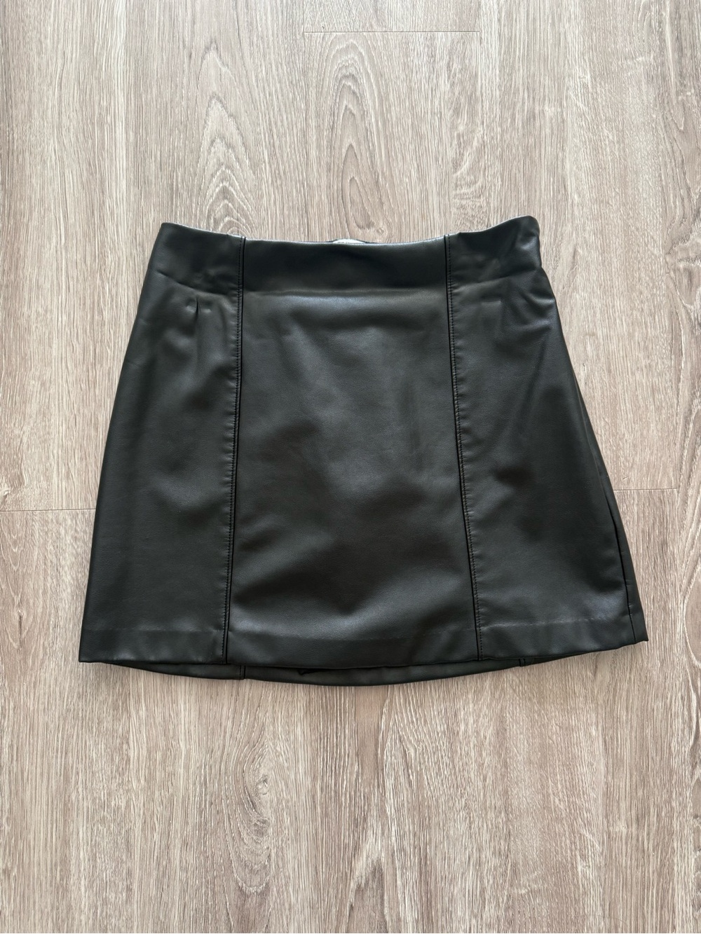 Abercrombie & Fitch Black Faux Leather Mini Skirt